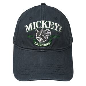 Mickeys Malt Liquor Get Stung Strapback Baseball Cap Black One Size Bio-Domes